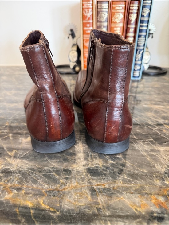 Aldo Dark Brown Leather Chukka Boots with Side Zip main image 6
